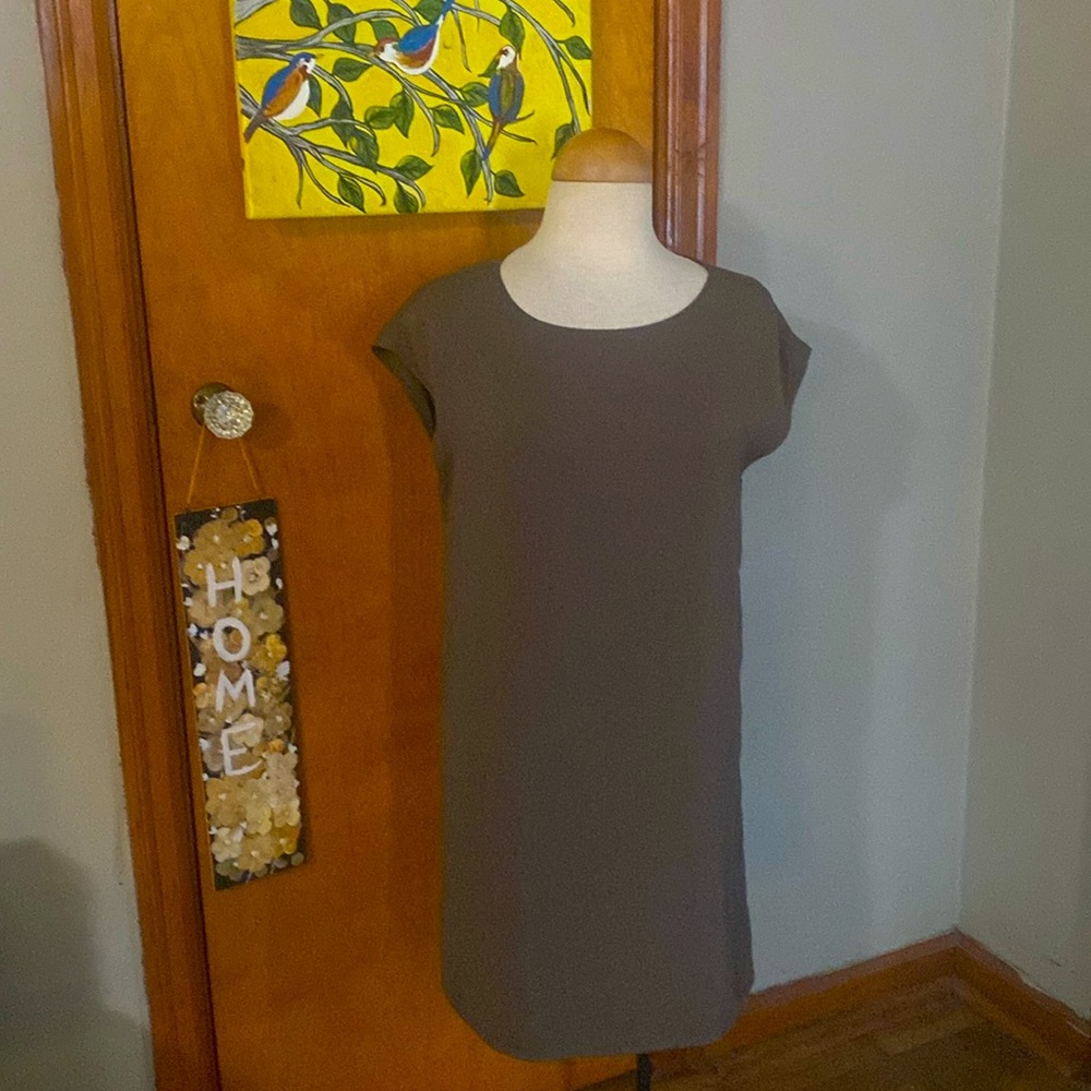 Naked Zebra Khaki Green Zip Sides Dress